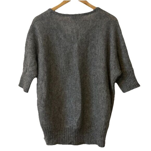 INNAMORATO Superkid Mohair & Merino Wool Gray Short Sleeve Sweater Size Small S - Picture 2 of 8